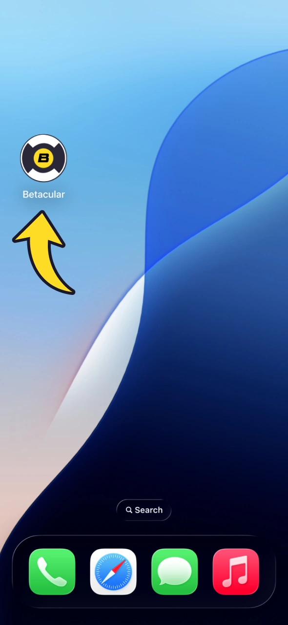 Open downloaded Betacular app on your smartphone to login.